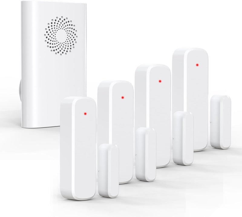AMHEY Wireless Door Chime, Door Open Sensor Alarm When Entry Business/Office/Store (500ft Range 51 Ringer Adjustable Volume) Home Alert Bell for Kid/Toddler Safety,1 Receiver +4 Sensors - Image 1